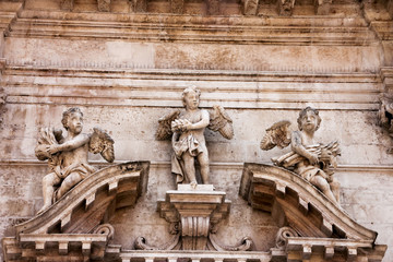 Statues of Angels on church of Saint Blaise in Dubrovnik