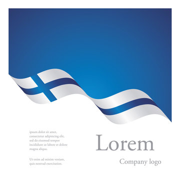 New brochure abstract design modular pattern of wavy flag ribbon of Finland