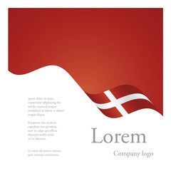 New brochure abstract design modular single pattern of wavy flag ribbon of Denmark