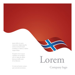 Fototapeta premium New brochure abstract design modular single pattern of wavy flag ribbon of Norway