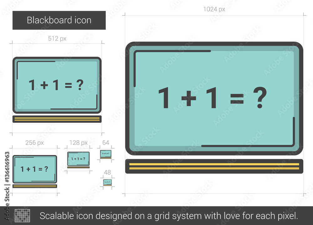 Sticker blackboard line icon.