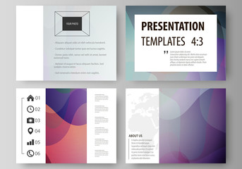 Fototapeta na wymiar Business templates for presentation slides. Easy editable layouts in flat style, vector illustration. Bright color pattern, colorful design, overlapping shapes forming abstract beautiful background.