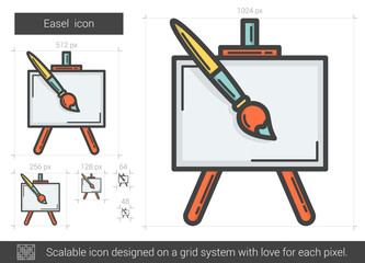 Easel line icon.