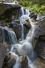 Fototapeta na wymiar High Tatras - The waterfalls over the Morskie Oko lake
