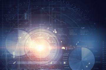 Modern connection technologies background . Mixed media