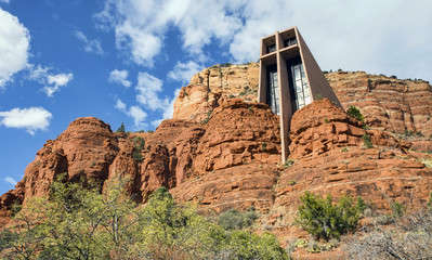 Fototapeta na wymiar Holy Cross Chapel in Sedona, Arizona