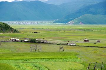 Napa Lake. a famous landscape in the Ancient city of Shangrila, Yunnan, China.