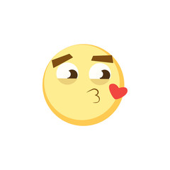 Yellow emoji icon for app game, ui or web design template. Vector emotion sign eps10