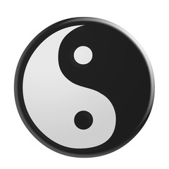 3d Yin And Yang Symbol, illustration isolated on white background