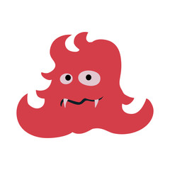 Cartoon flat monsters big icon. Colorful kid toy cute monster. Vector