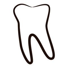 Human teeth icons set isolated on white background for dental medicine clinic. Linear dentist logo. Vector