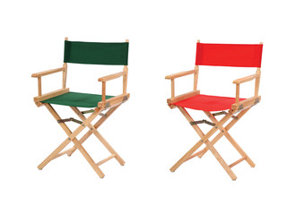 Director chairs isolated on white background with clipping path.
