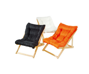 Colorful loungers isolated on white background with clipping path.
