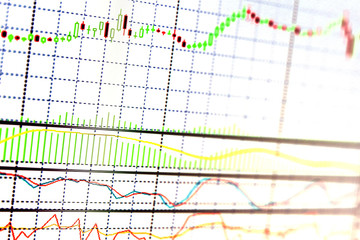 graph chart of stock market investment trading.