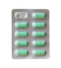 green color of capsules in the strip