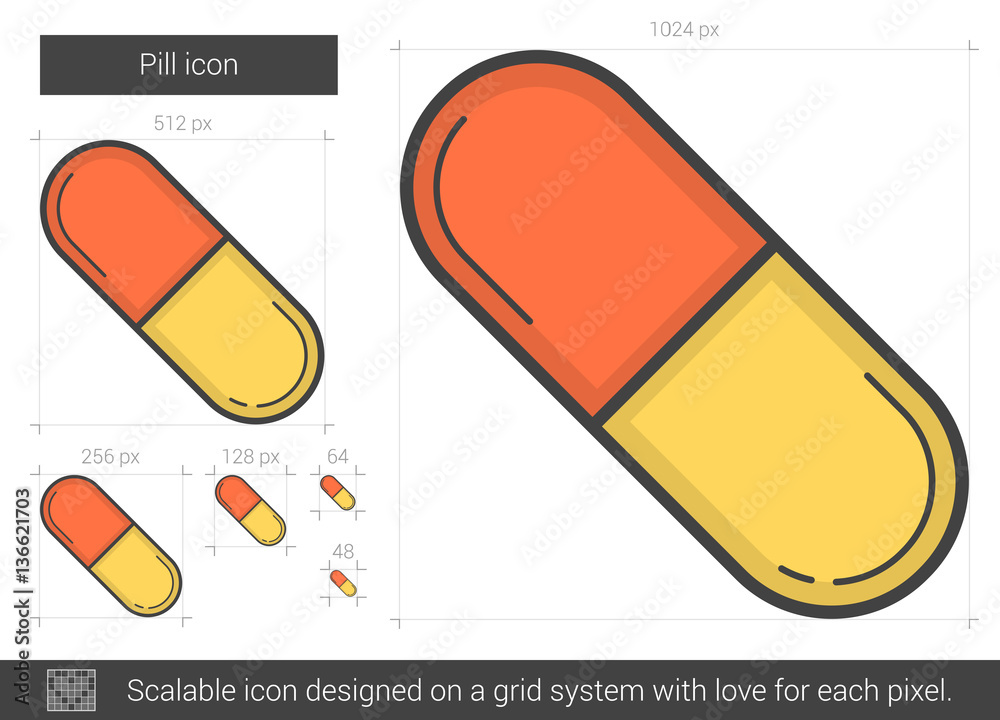 Canvas Prints pill line icon.