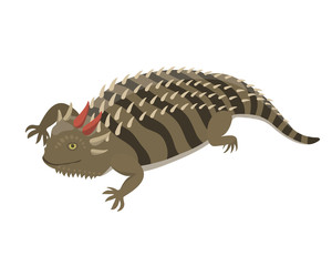 Goanna lizard reptile isolated vector illustration.