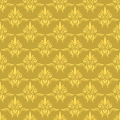 Vector damask vintage seamless pattern background.