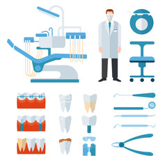 Dentist stomatology equipment vector illustration.