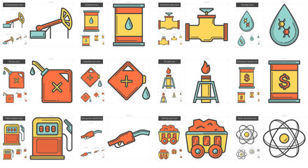 Ecology line icon set.
