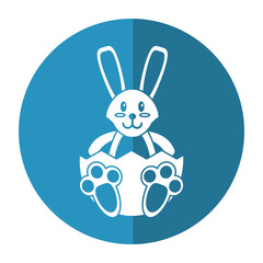 easter bunny with broken egg shadow vector illustration eps 10