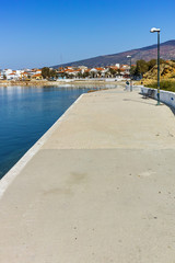 Panoramic view to the port of Limenaria, Thassos island, East Macedonia and Thrace, Greece  