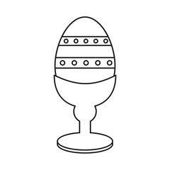 easter egg wooden base decorative thin line vector illustration eps 10