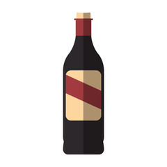 wine bottle icon over white background. colorful design. vector illustration