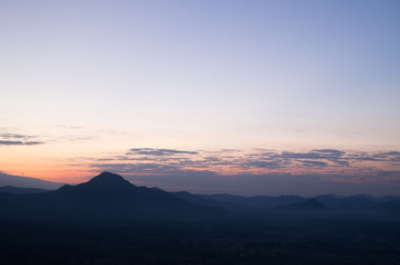 Naklejka na ściany i meble Beautiful Landscape of Sunrise at Phu Thok, Chiang Khan District, Loei Province, Thailand