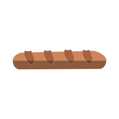 baguette bread icon over white background. colorful design. vector illustration