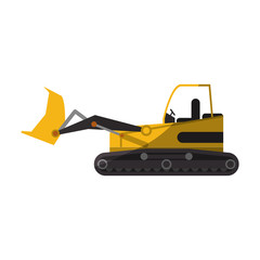 construction front loader truck icon over white background. colorful design. vector illustration