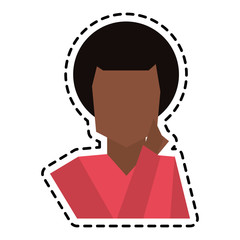 woman cartoon icon over white background. colorful design. vector illustration