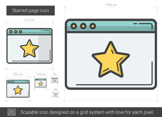 Starred page line icon.
