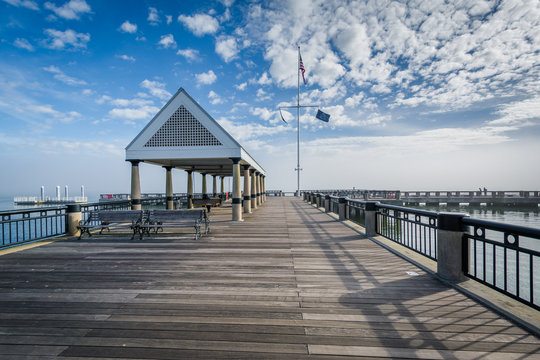 Fishing pier at the Waterfront Park, in Charleston, South Caroli