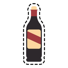 wine bottle icon over white background. colorful design. vector illustration