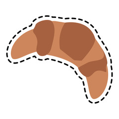 croissant bread icon over white background. colorful design. vector illustration