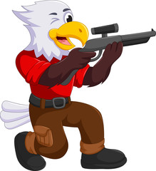 funny eagle cartoon shooting