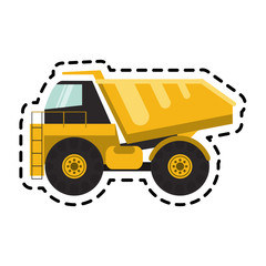 construction  dump truck icon over white background. colorful design. vector illustration