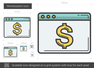 Monetization line icon.
