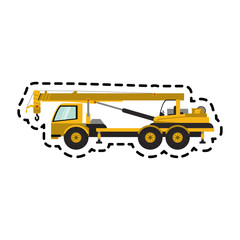 Fototapeta na wymiar construction truck icon over white background. colorful design. vector illustration