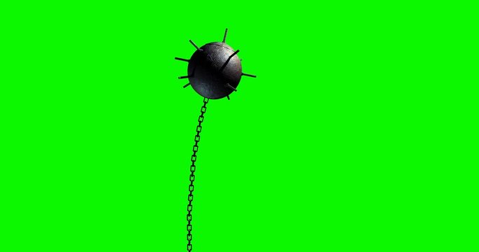 Green Screen 3D rendering of an underwater world war 2 mine