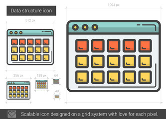 Data structure line icon.