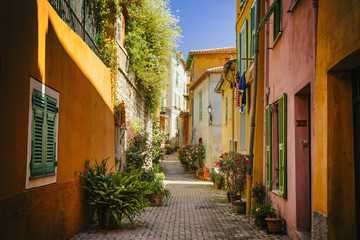 Beautiful colorful street on the Mediterranean Sea