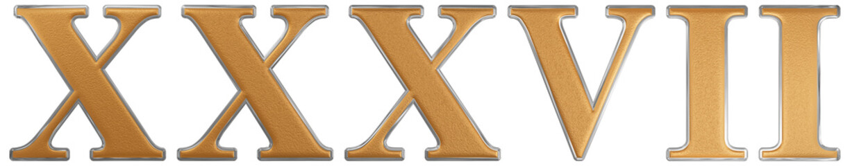 Obraz premium Roman numeral XXXVII, septem et triginta, 37, thirty seven, isol