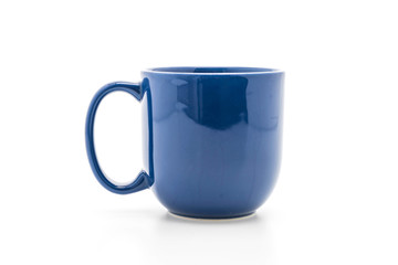 blue ceramic mug