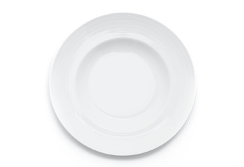 white plate  on white