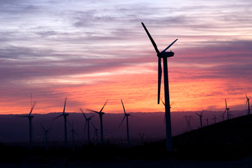 Fototapeta na wymiar Wind power mills