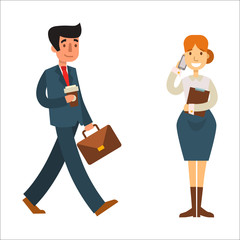 Business people man and woman vector illustration.