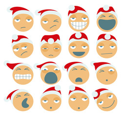 Set Of Santa Claus Cartoon Figures