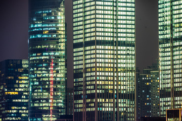 Shanghai business district at night,building group of China.
